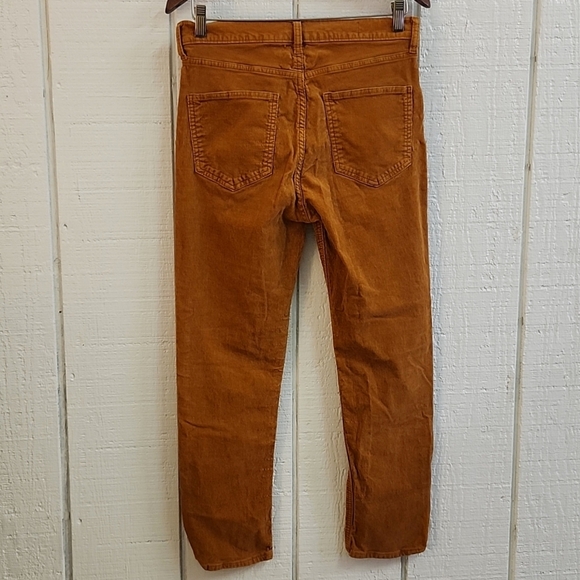 GAP Women's Cigarette High Rise Brown Orange Corduroy Pants 29/8R - Picture 4 of 10